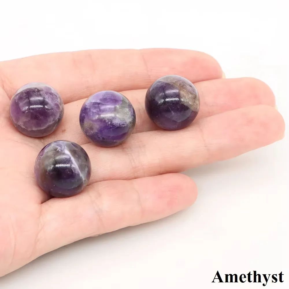 Natural Amethyst Rose Quartz Crystal Sphere Healing Stone Decor 6