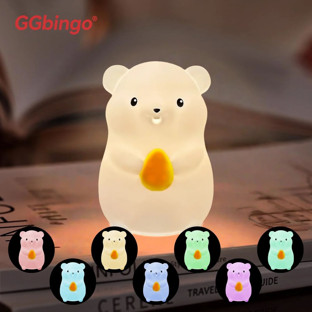 Cute Pear Silicone Night Light Touch Control Dimmable Color Changing Lamp 10
