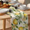Watercolor Lemon Linen Table Runner Fresh Citrus Dining Table Decor 4