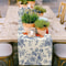 Elegant Blue Floral Linen Table Runner Chinoiserie Dining Decor 2