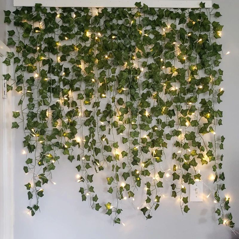 LED Ivy Vine String Lights Green Leaf Garland Room Decor 0