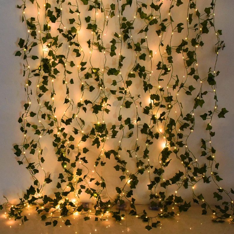 LED Ivy Vine String Lights Green Leaf Garland Room Decor 1