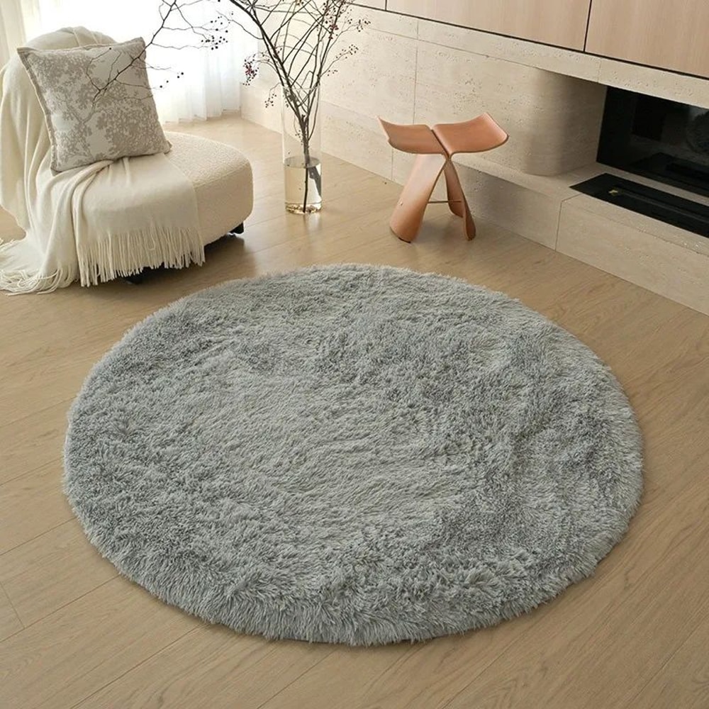 Soft Round Plush Rug Fluffy Kids Nursery Playroom Carpet 12