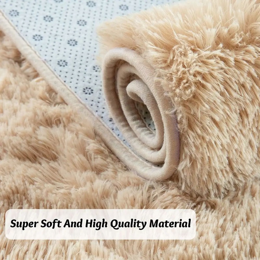 Soft Round Plush Rug Fluffy Kids Nursery Playroom Carpet 4