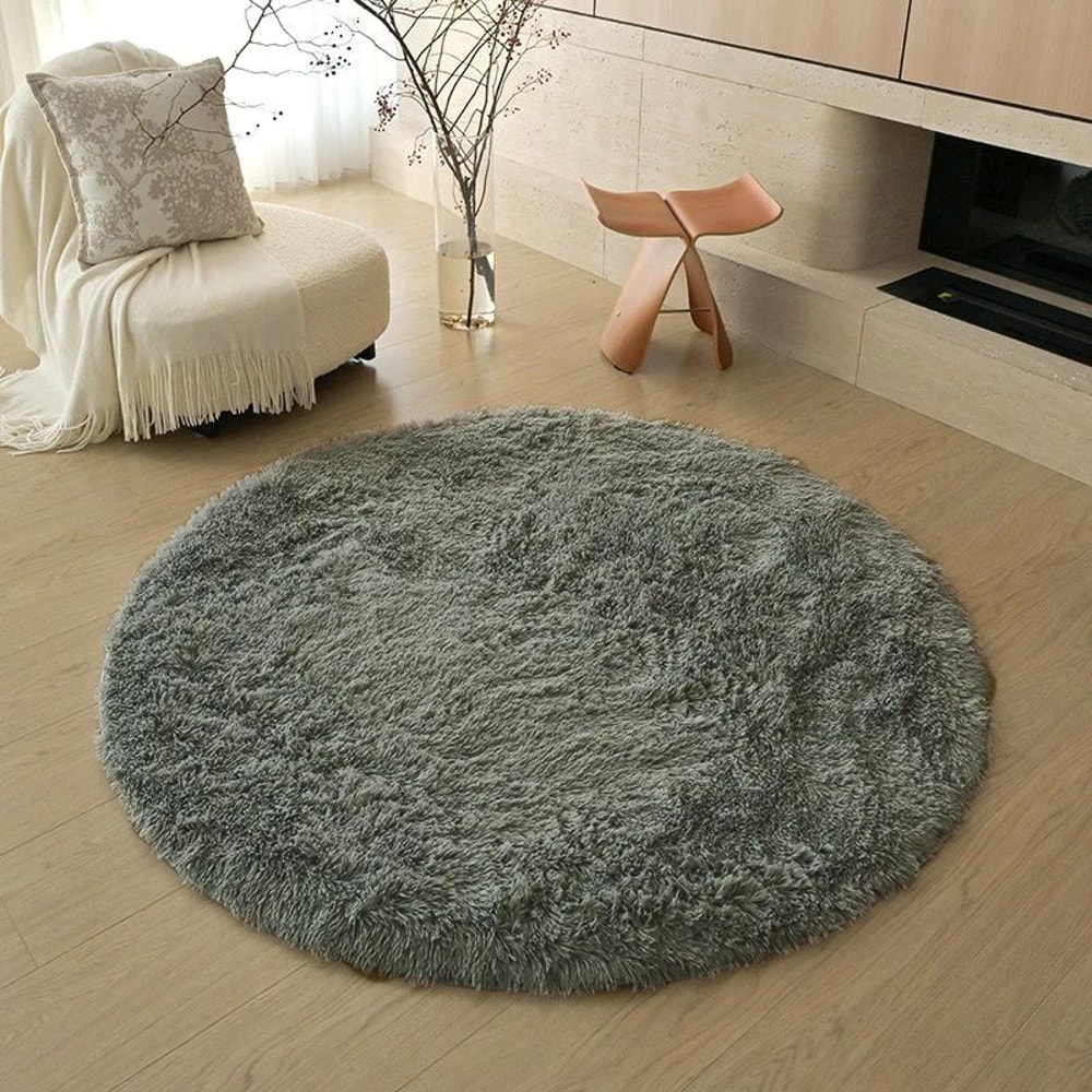 Soft Round Plush Rug Fluffy Kids Nursery Playroom Carpet 8