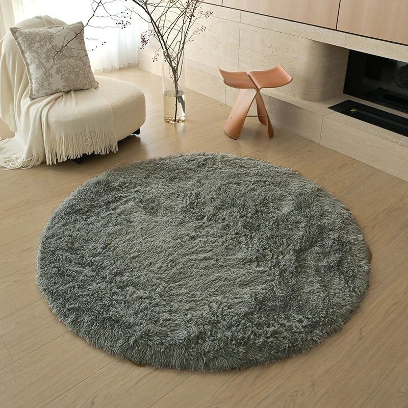 Soft Round Plush Rug Fluffy Kids Nursery Playroom Carpet 8