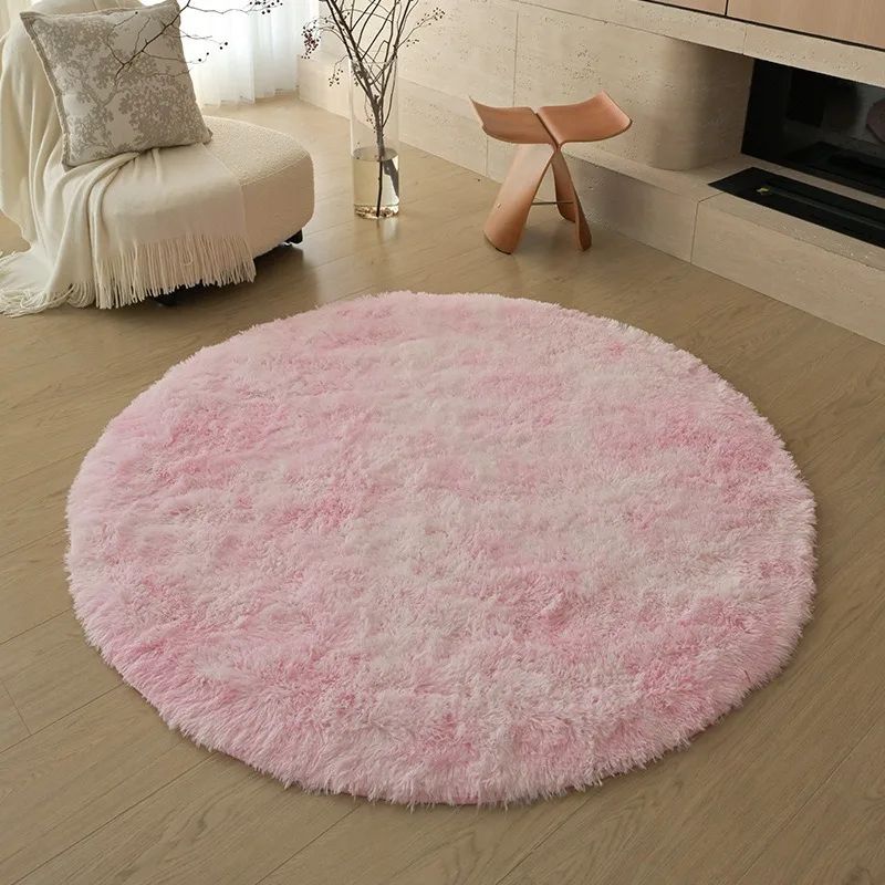 Soft Round Plush Rug Fluffy Kids Nursery Playroom Carpet 17