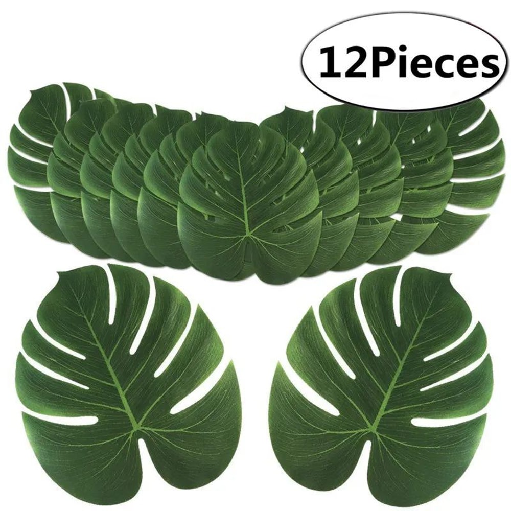 Artificial Tropical Palm Leaves Set Hawaiian Party Decor 0