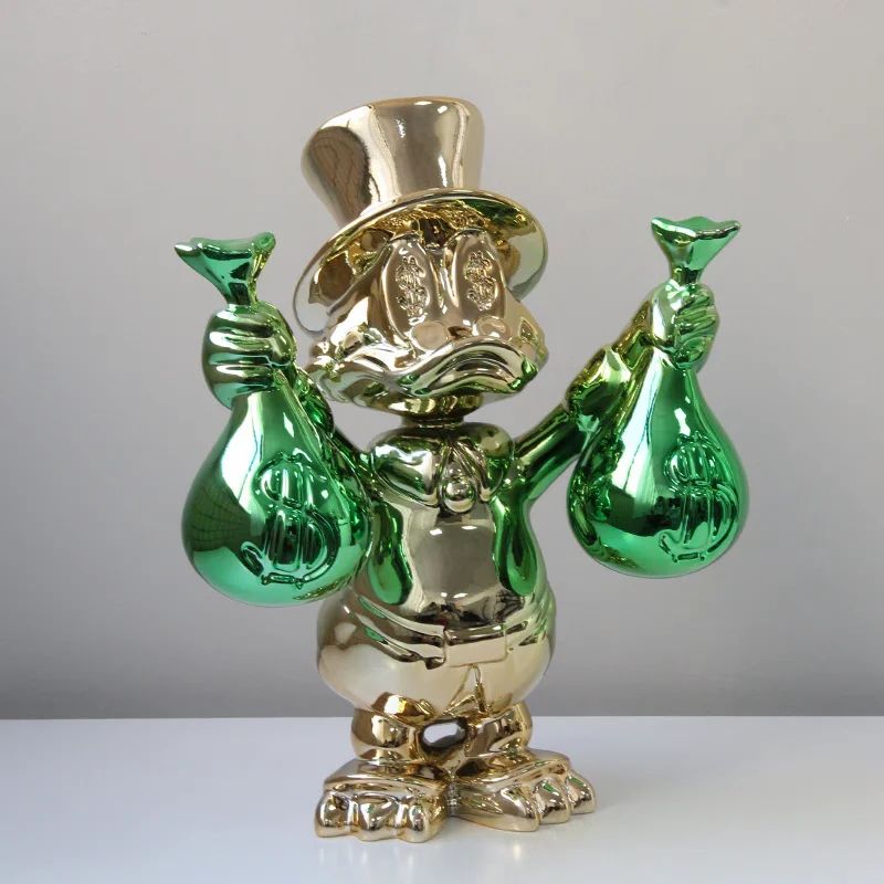 Disney Donald Duck Money Bag Statue Large Cartoon Home Decor 11