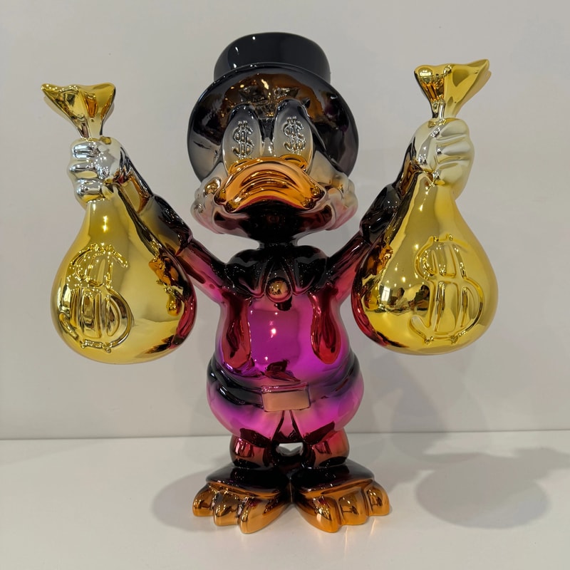 Disney Donald Duck Money Bag Statue Large Cartoon Home Decor 7