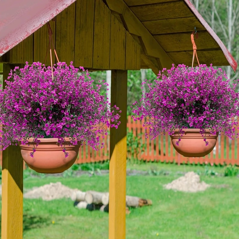 Outdoor Artificial Flowers Set UV Resistant Garden Decor Shrubs 3