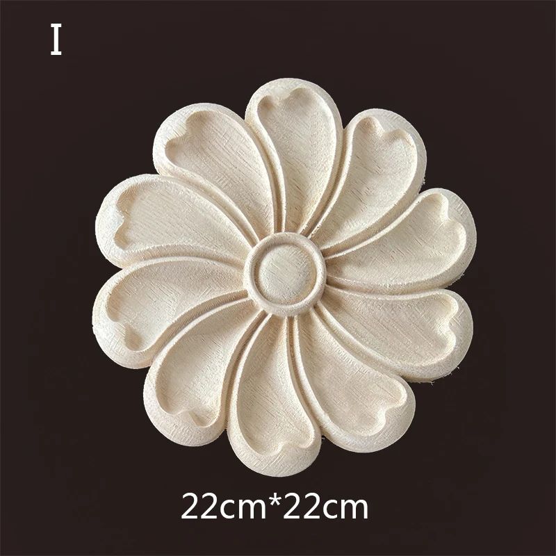 Carved Wooden Applique Floral Furniture Onlay Decorative Trim 23