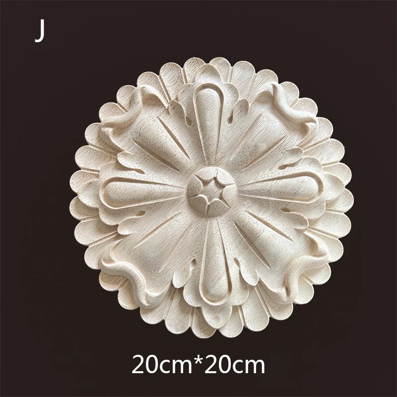 Carved Wooden Applique Floral Furniture Onlay Decorative Trim 27