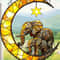 Elephant Family Moon Window Hanging Decor Garden Bedroom Ornament 1