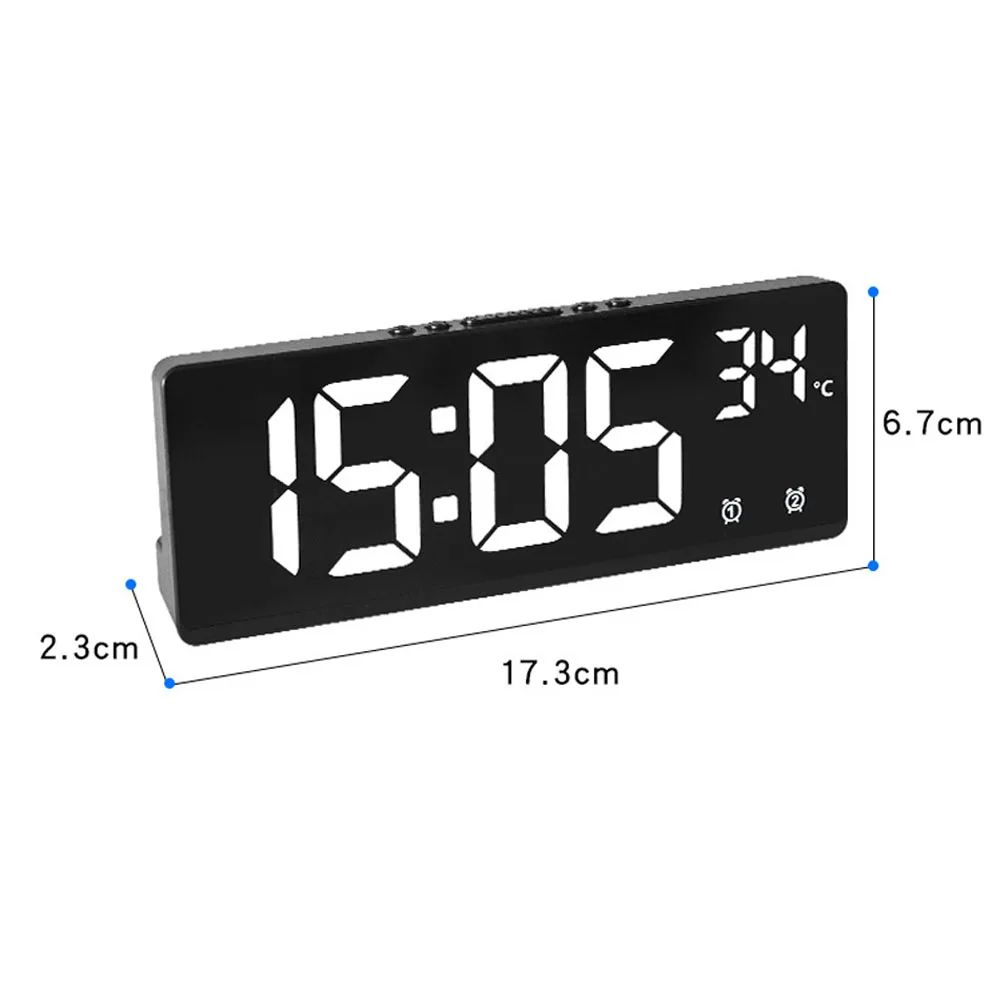 Smart LED Digital Alarm Clock With Voice Control Temperature Display 1