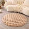 Round Faux Fur Bubble Texture Rug Soft Plush Kids Bedroom Living Room Carpet 10