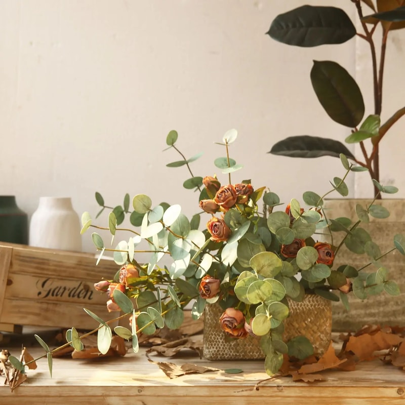 Artificial Eucalyptus Leaves Real Touch Greenery Wedding Home Decor 2