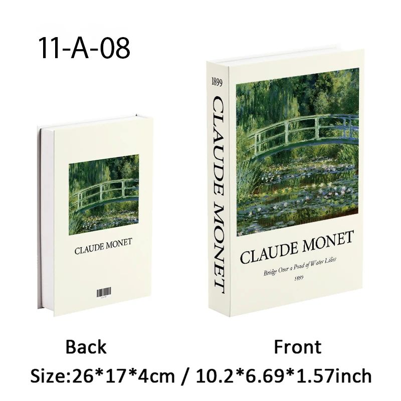 Van Gogh Monet Decorative Book Storage Box Coffee Table Art Decor 25