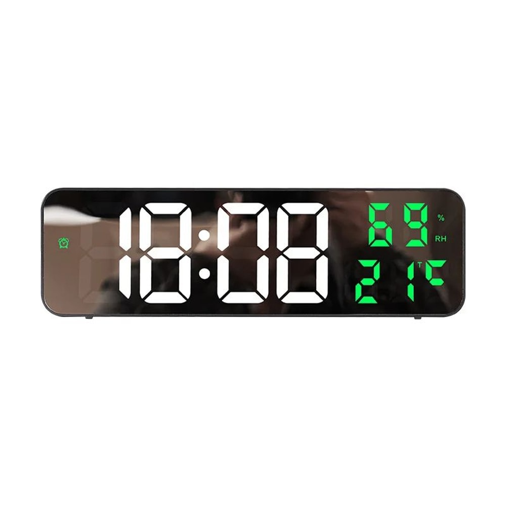 Large LED Digital Wall Clock With Temperature Humidity Display USB Powered Alarm Clock 7