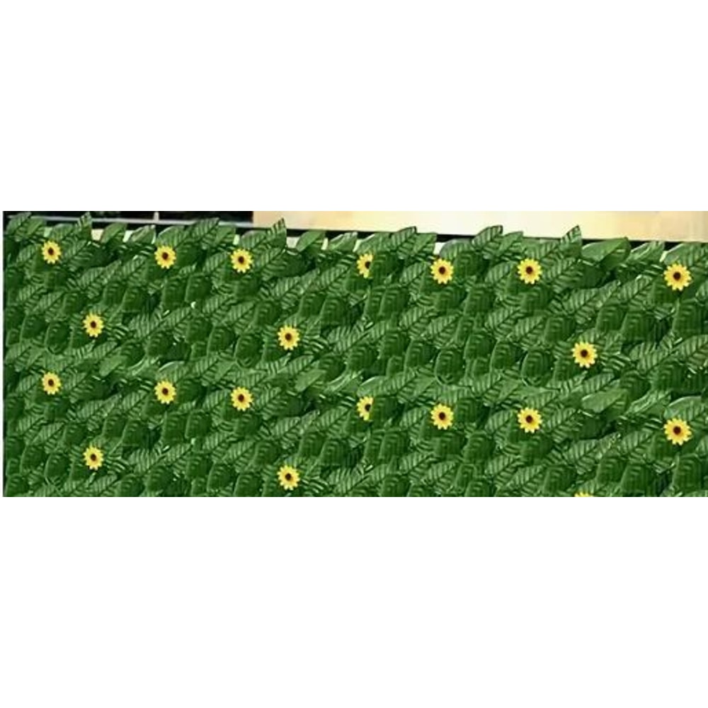Artificial Ivy Privacy Fence With Sunflowers Outdoor Garden Wall Decor Screen 8