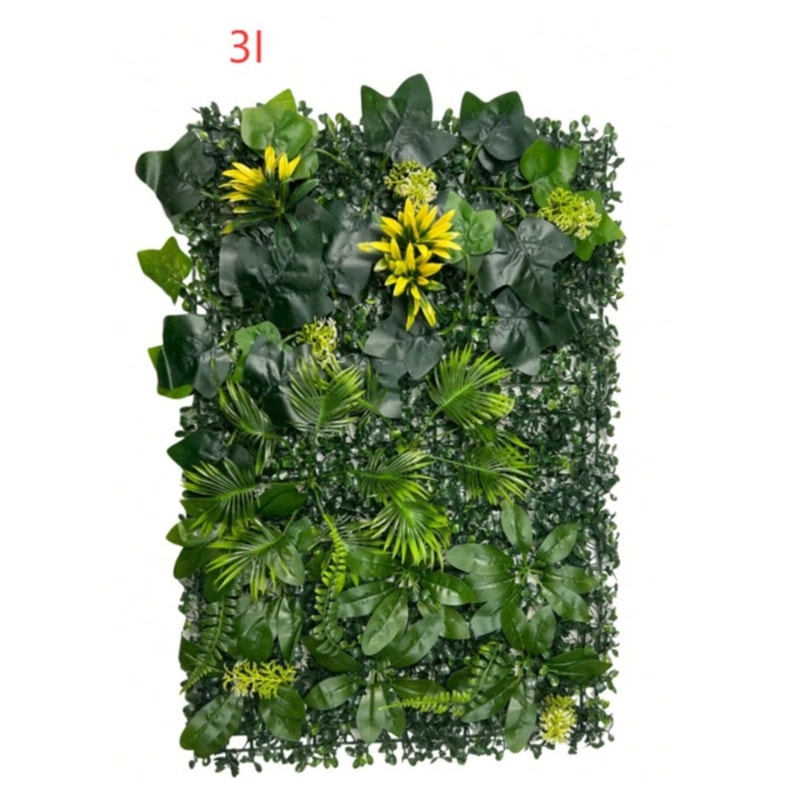 Artificial Grass Wall Panel Floral Privacy Hedge Greenery Decor 10