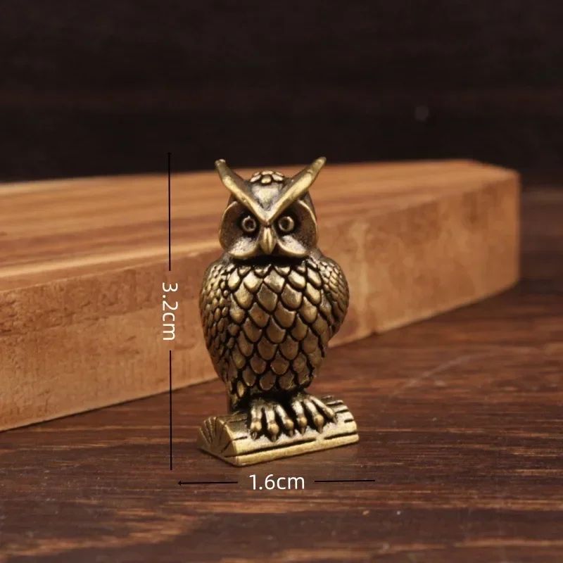 Handmade Brass Owl Figurine Boho Desk Decor Small Luxury Ornament 7