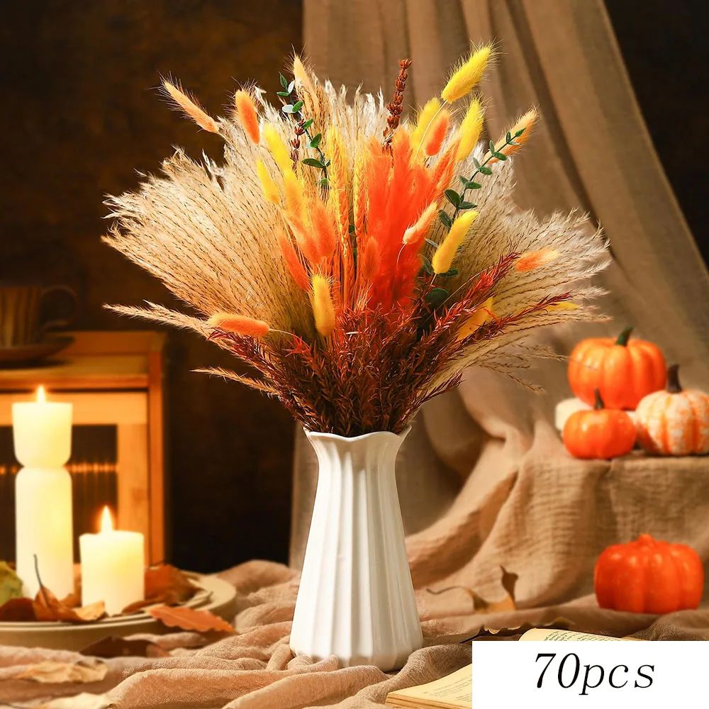 Boho Preserved Flower Bouquet Set Pampas Eucalyptus Home Decor 9