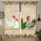 Retro Chicken Print Cafe Curtains Polka Dot Kitchen Window Drapes 11