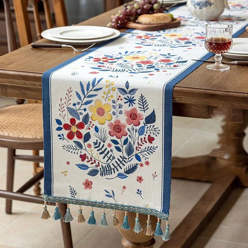 Farmhouse Lemon Floral Table Runner Kitchen Dining Table Decor 8