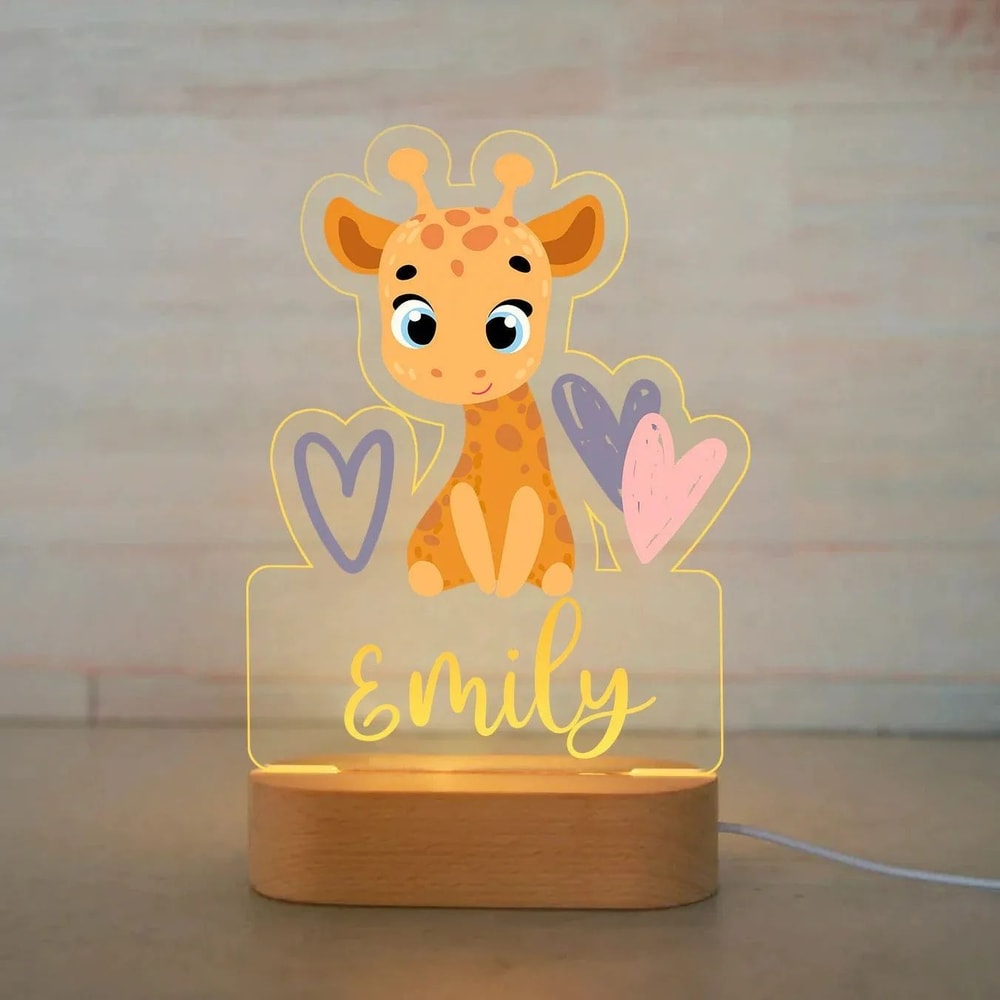 Personalized Kids Name Night Light Custom Acrylic Animal Lamp 14