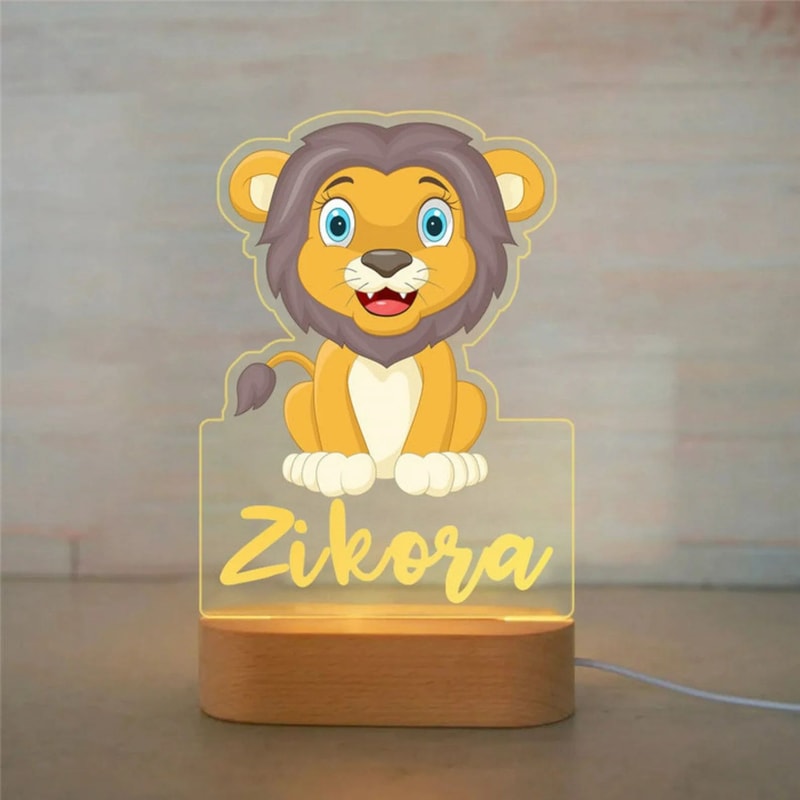 Personalized Kids Name Night Light Custom Acrylic Animal Lamp 28