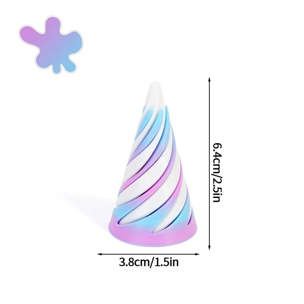 3D Printed Rotating Pyramid Fidget Toy Anti Stress Spiral Cone 15