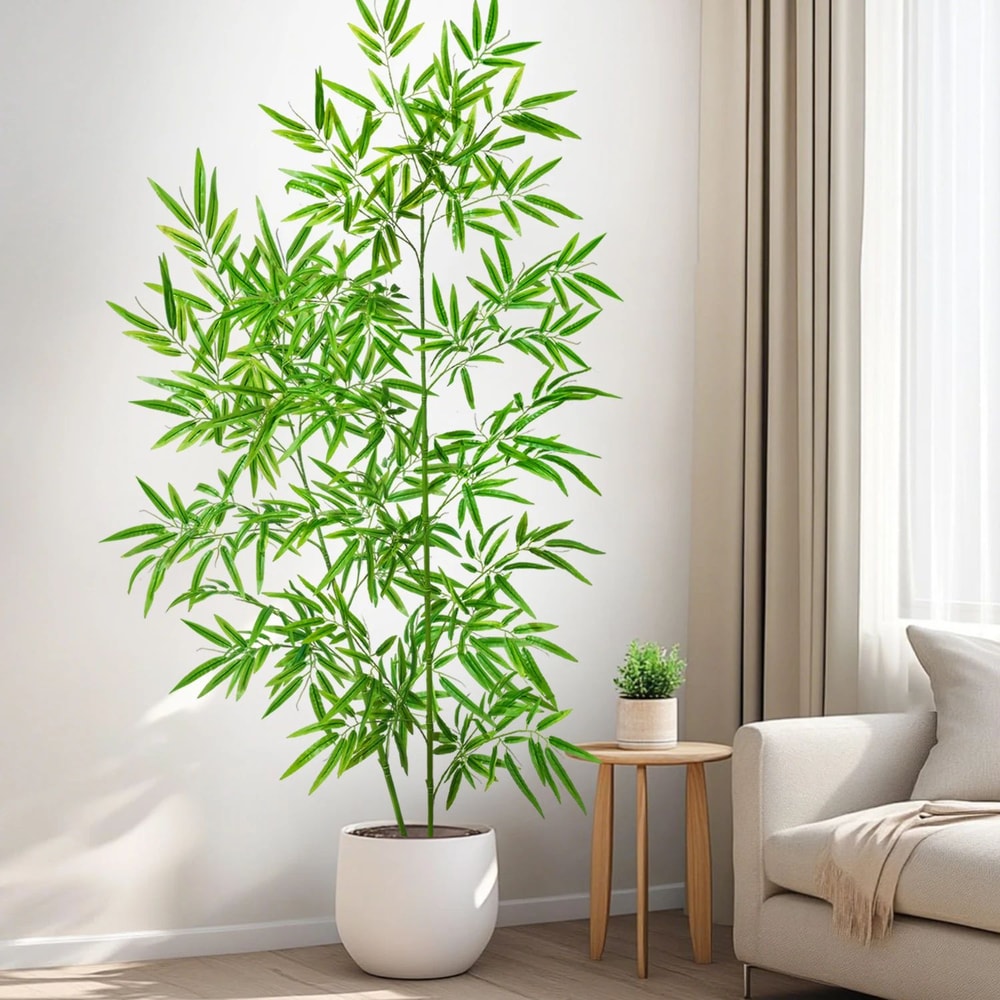 Lifelike Artificial Bamboo Plant Tall Indoor Faux Bamboo Leaves Decor 4