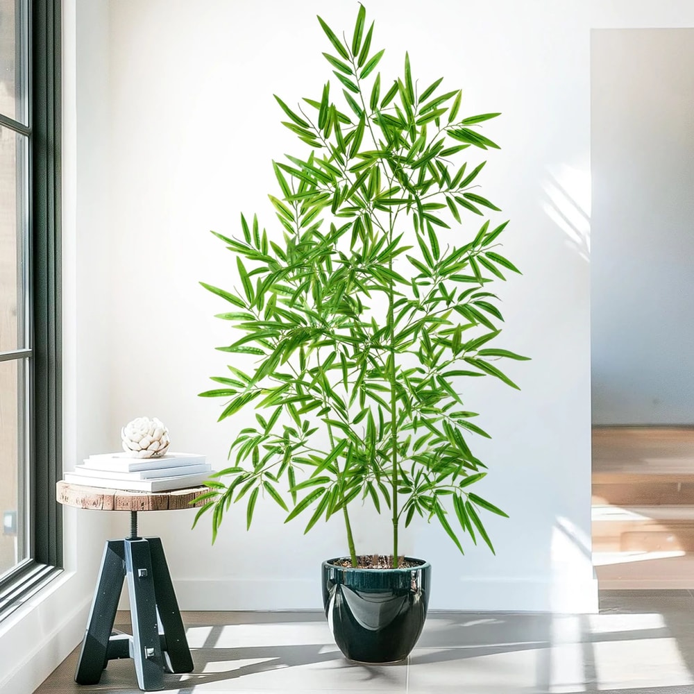 Lifelike Artificial Bamboo Plant Tall Indoor Faux Bamboo Leaves Decor 5