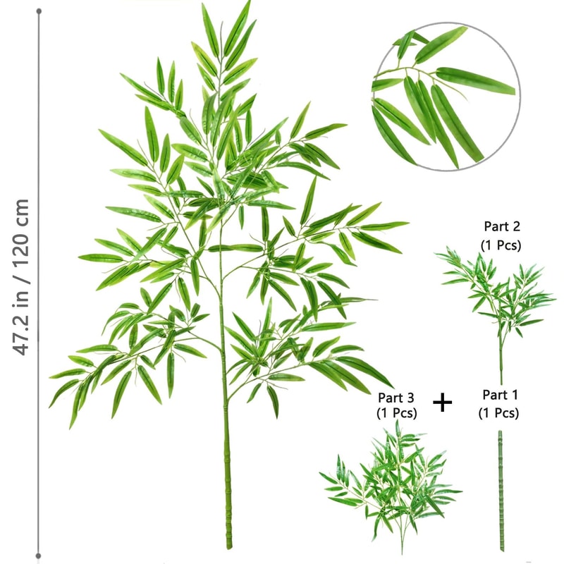Lifelike Artificial Bamboo Plant Tall Indoor Faux Bamboo Leaves Decor 16
