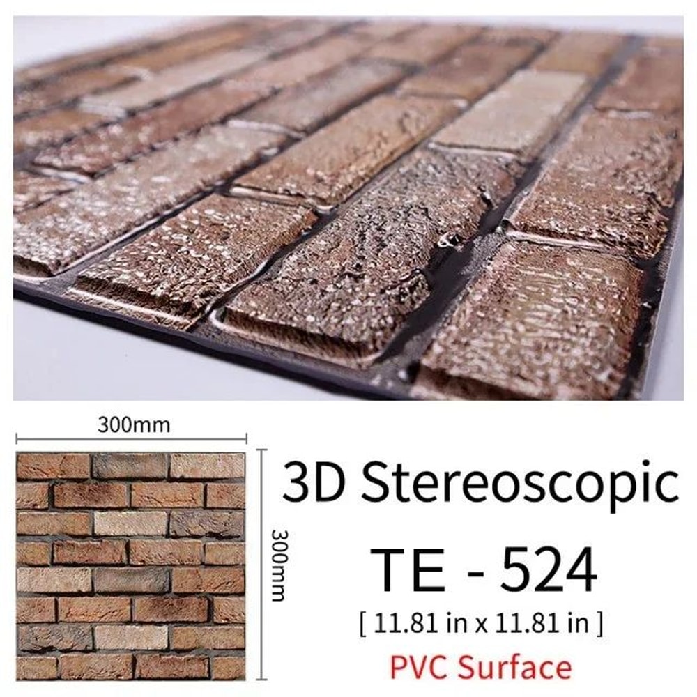 Self Adhesive Brick Wall Stickers Waterproof 3D Peel And Stick Wallpaper Panels 19