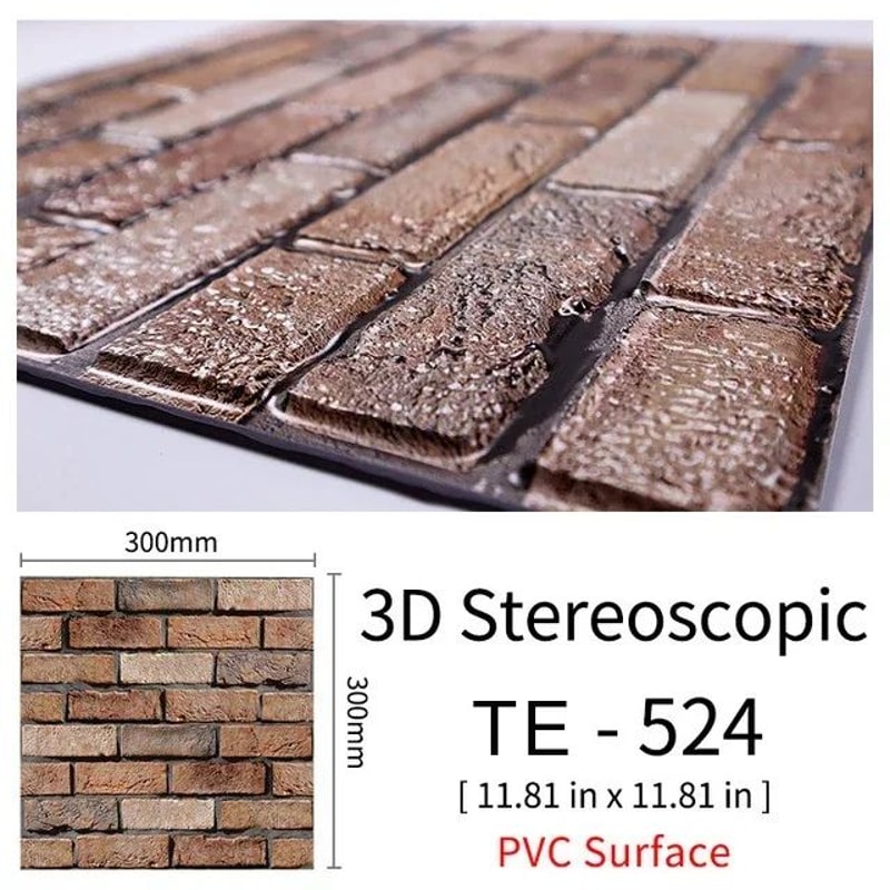 Self Adhesive Brick Wall Stickers Waterproof 3D Peel And Stick Wallpaper Panels 19