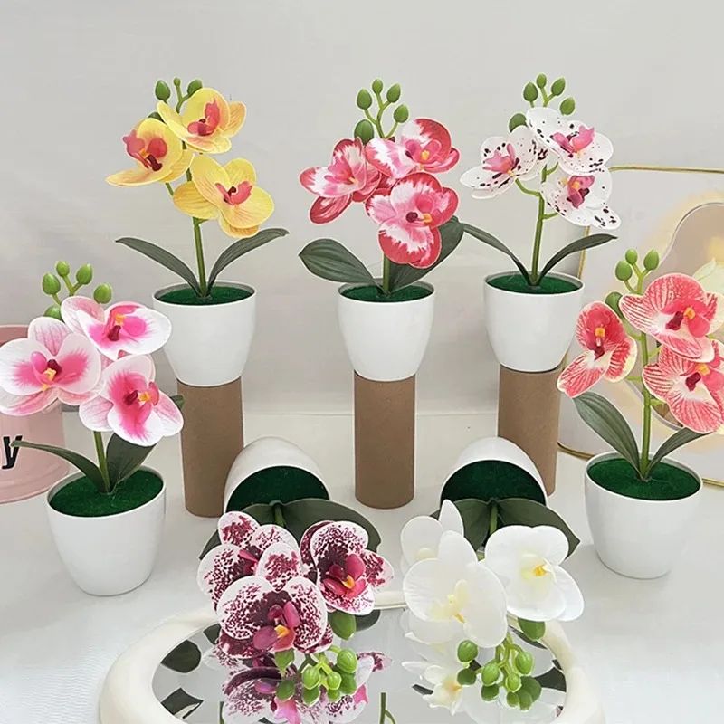 Mini Artificial Bonsai Plant Potted Desktop Faux Plant Decor 2