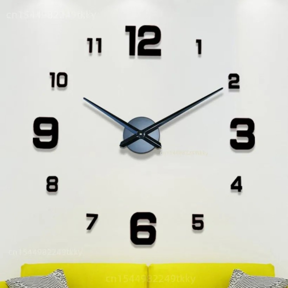 3D DIY Wall Clock Luminous Frameless Modern Wall Clock Decor 0
