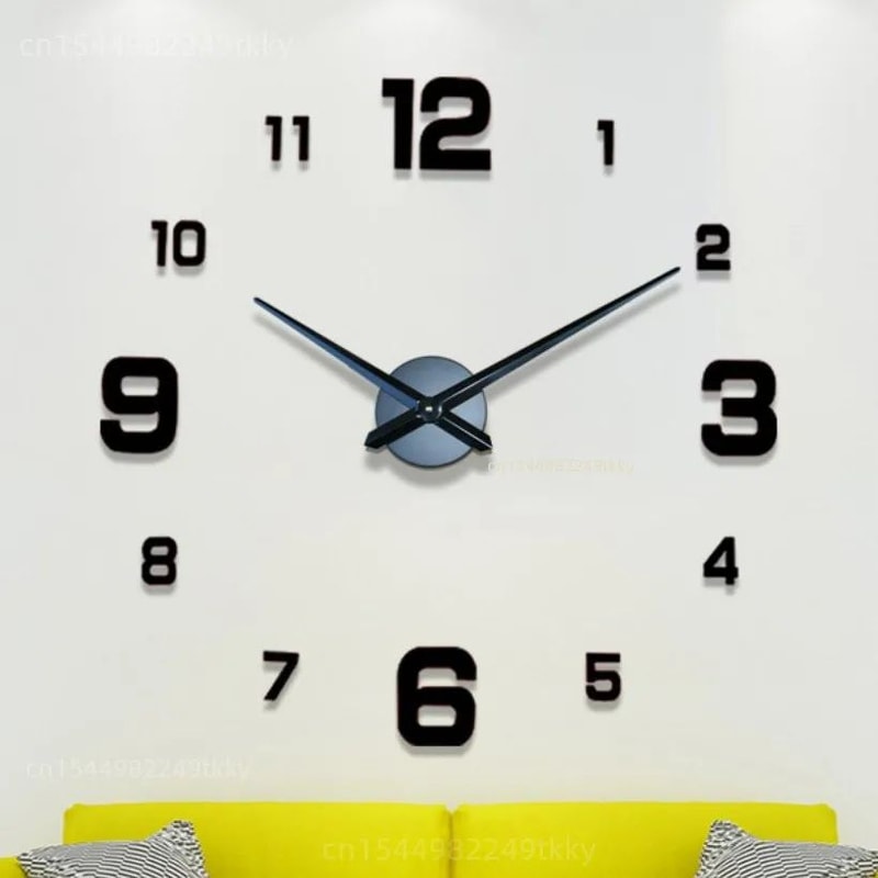 3D DIY Wall Clock Luminous Frameless Modern Wall Clock Decor 0