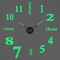 3D DIY Wall Clock Luminous Frameless Modern Wall Clock Decor 24