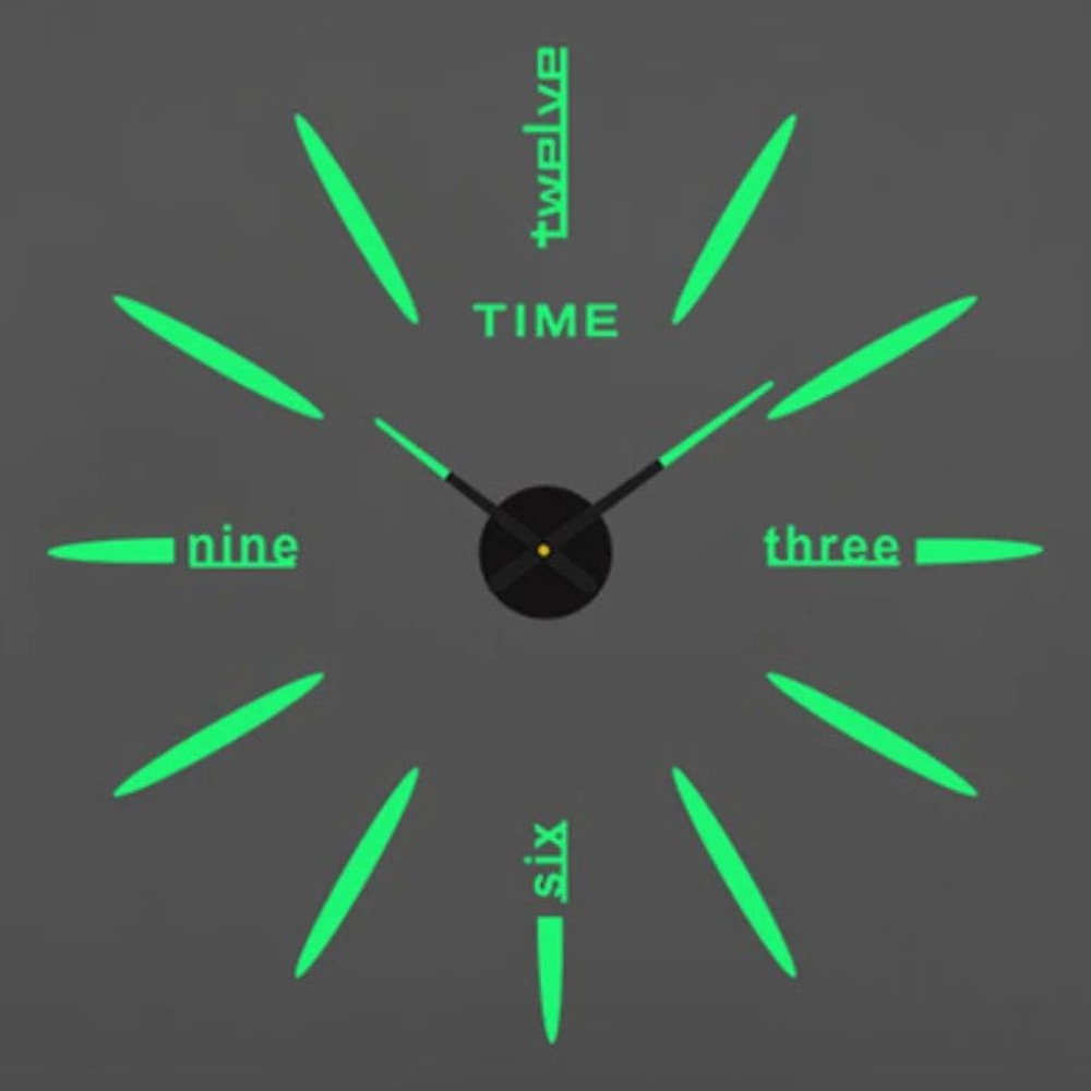 3D DIY Wall Clock Luminous Frameless Modern Wall Clock Decor 28