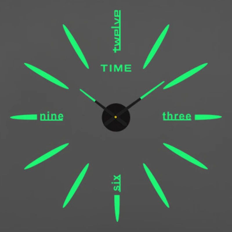 3D DIY Wall Clock Luminous Frameless Modern Wall Clock Decor 28