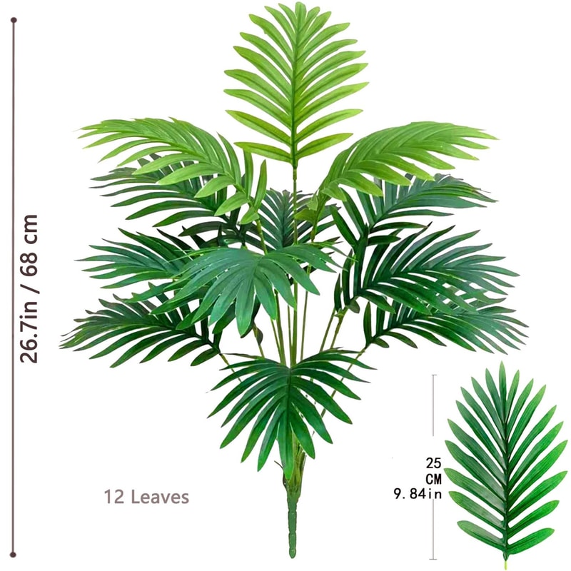 Artificial Palm Tree Large Tropical Faux Plant Leaves Decor For Home And Garden 8
