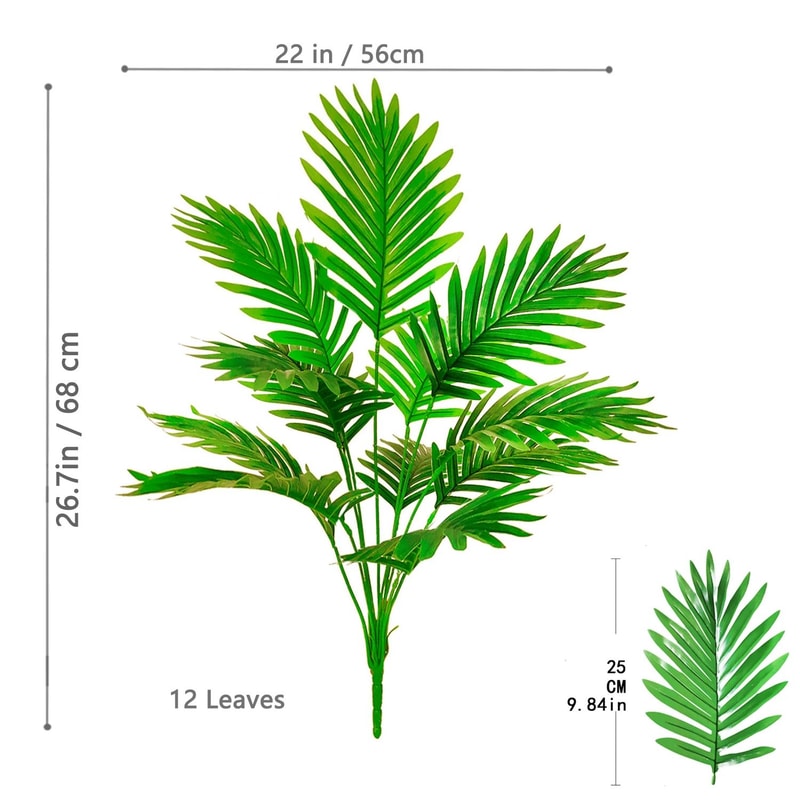 Artificial Palm Tree Large Tropical Faux Plant Leaves Decor For Home And Garden 19