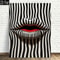 Abstract Lip Canvas Wall Art Black And White Striped Modern Decor Print 2