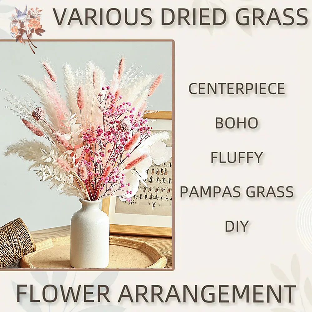 Dried Flower Bouquet Pampas Grass Boho Floral Arrangement For Home And Wedding Decor 4