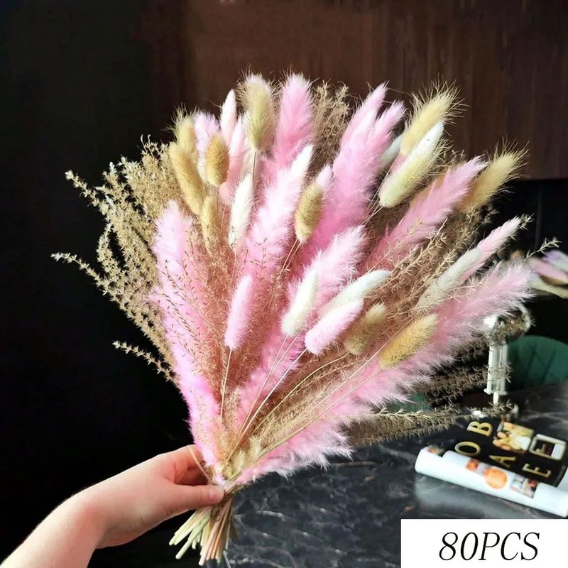 Dried Flower Bouquet Pampas Grass Boho Floral Arrangement For Home And Wedding Decor 8