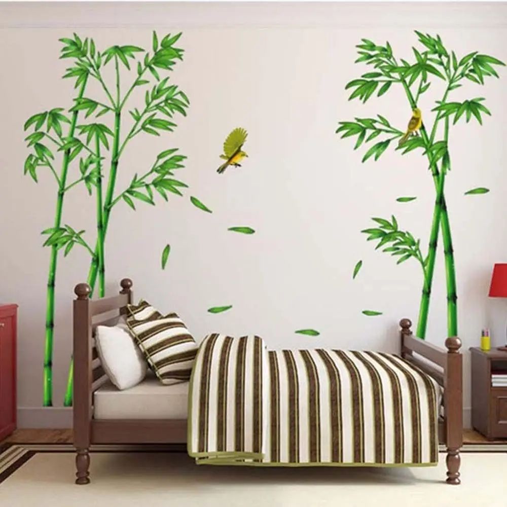 Bamboo Forest Wall Sticker Removable Nature Wall Decor For Living Room 1