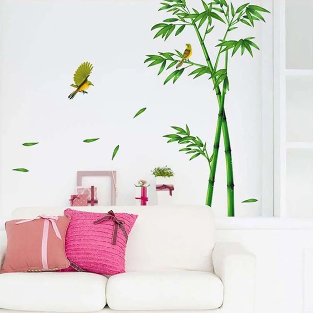 Bamboo Forest Wall Sticker Removable Nature Wall Decor For Living Room 3